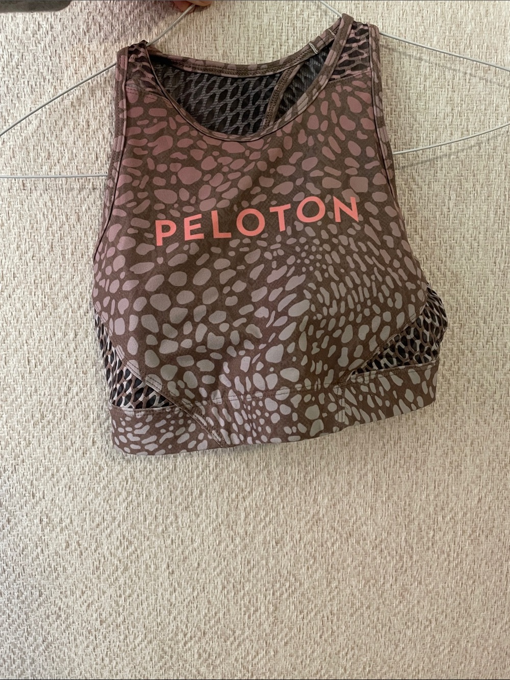 Peloton Matching Set: High-Neck Patterned Sports Bra and High Waisted Legging